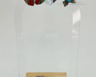 Turquoise & Coral Southwestern Clip On Earrings