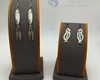 Colorful Inlaid Dangle Earrings