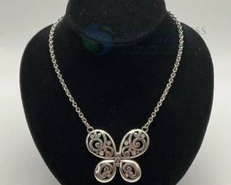 Brighton Silver-Plated Butterfly Necklace with Intricate Design