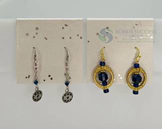 Lapis and Pewter Earrings