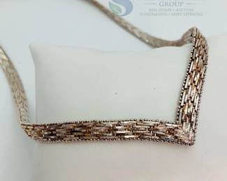 Sterling Silver Chevron Style Necklace