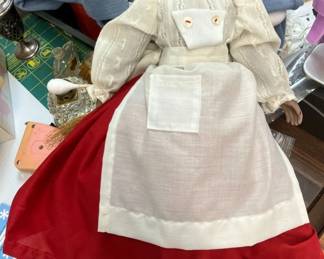 RARE Vintage Handmade Porcelain Cloth Lobelia Doll AAA2647 $99.99