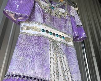 Mardi Gras Argus Gown, Costume Size SMALL With Headpiece Purple JEN8050 199.99