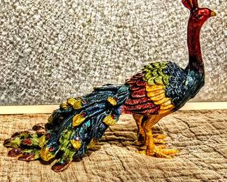 Cristiani Collezione Peacock App size 5x4 Gold Plated Pewter Peacock JEN8081 $67.99