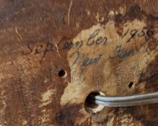 Bottom of lamp marked 1956