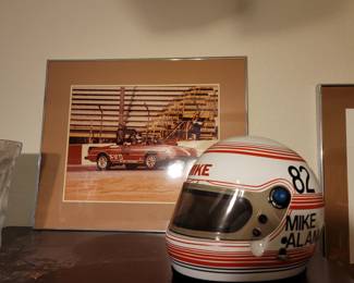 Photo of Owner in His Racecar & His Helmet