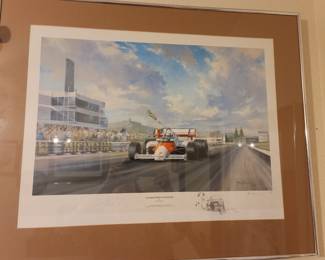 "Championship Challenger" by Alan Fearnley, Signed by Artist and Racer, Numbered 206/850
