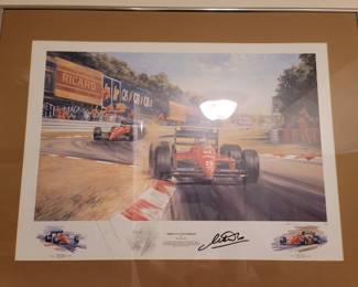 "Tribute to Enzo Ferrari" by Alan Fearnley, Signed by Artist & Racers, Numbered 206/850