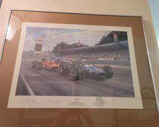 "Close Finish" by Alan Fearnley, Signed by Artist & Racers, Numbered 206/850