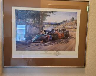 "Fighting Finish" by Alan Fearnley, Signed by Artist & Racers, Numbered 206/850