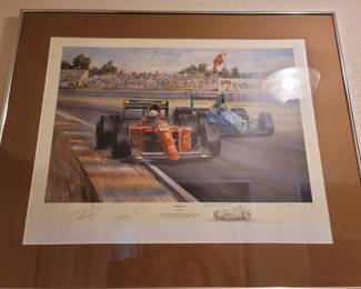 "Ferrari 100" by Alan Fearnley, Signed by Artist & Racers, Numbered 206/850