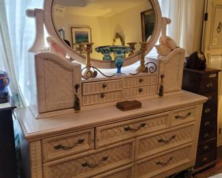 Wicker Dresser w/ Mirror
