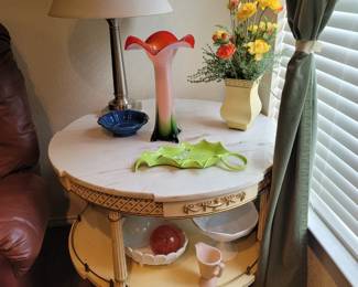 Blue McCoy Bowl, Murano Flower Vase