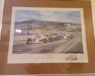 "McLaren's Supremacy" by Alan Fearnley, Signed by Artist & Racers, Numbered 39/850