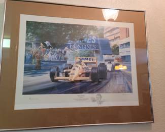 "Monaco Double" by Alan Fearnley, Signed by Artist & Racers, Numbered by 206/850
