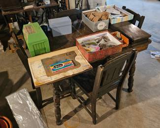 Antique table and chair set