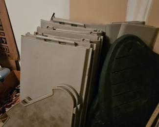 Rubbermaid storage shelf disassembled for transport 