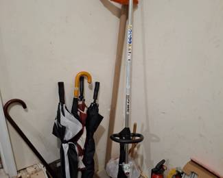 Check out the blade on this weed wacker! Yikes!