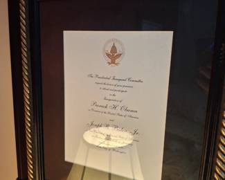 Invite to the inauguration of a president