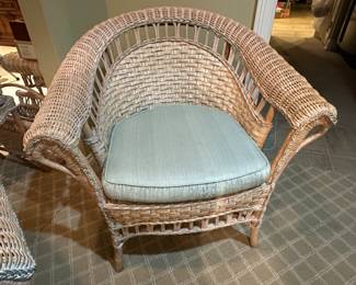 (2) wicker chairs 31"W x 29"D x 32"H