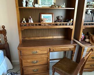 (2) Dixie Furniture desk with hutch and chair 47"W x 18"D x 75"H (only one photographed)