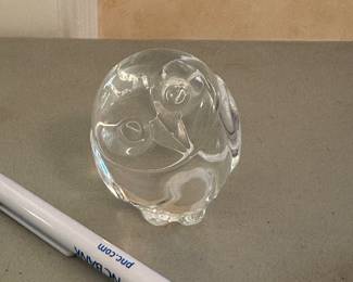 Steuben owl paperweight