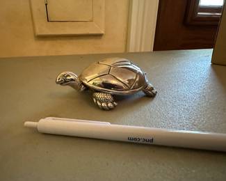 Reed & Barton silverplated turtle musicbox
