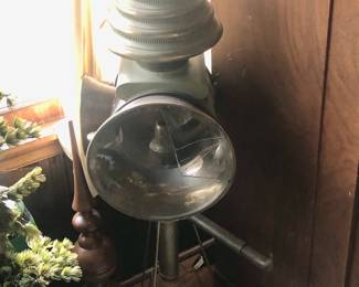 Lots of nautical items; antique light
