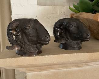 Bronze Rams Heads