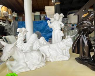 White bisque Nativity set