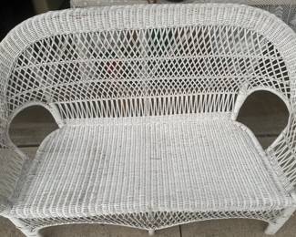 Vintage wicker setee