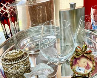 LALIQUE FISH, OLIVIA REIGEL TRINKET BOX BEAUTIFUL! JAY STRONGWATER FRAME.