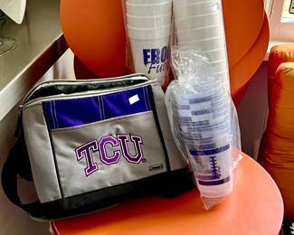 TCU PARTY STUFF WITH 6 FUN COLORED CHAIRS.
