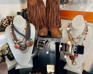 STILL WORKING ON THIS! LOTS OF COSTUME JEWELRY, AND 200-300 PAIR OF CONTEMPORARY SHOES.