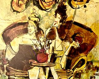 "LADIES OF LEISURE II" BY OLIVIA MAXWELLER ON CANVAS. NUMBERED, LIMITED.