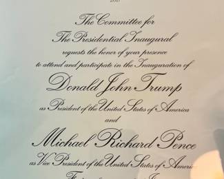 PRESIDENT TRUMP'S INAUGURAL INVITATION