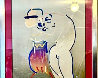 Peter Max 1983 “Nude with Vase” limited lithograph.