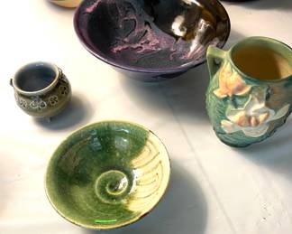 Some fine drip ceramic pieces