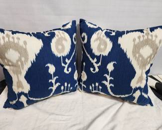 2 IKAT PATTERN THROW PILLOWS