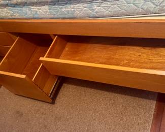 Twin bed frame with drawers