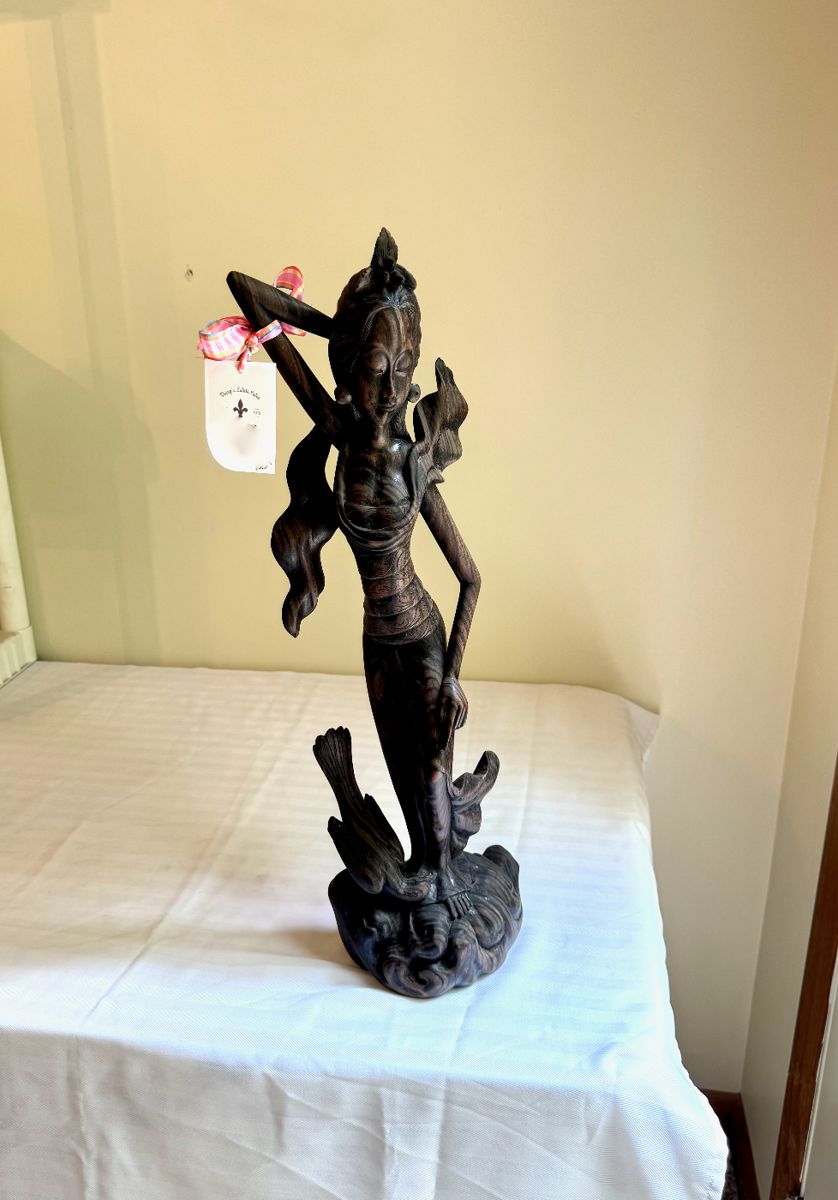 24" Vintage Indonesian Shinta Folk Art, Dancing Mythical Lady, made from BALI NEI Wood, Exquisite Piece of Art