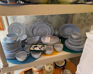 Vintage GREYDAWN BLUE Johnson Bros. 85 Pieces