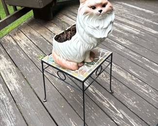 Large Ceramic Cat Planter