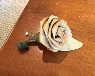 c.1960's Hawaiin Bamboo Boutonniere with orig pin