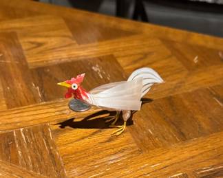 Small ORAGAMI intricately handmade paper Rooster (value $75, highly collectible)