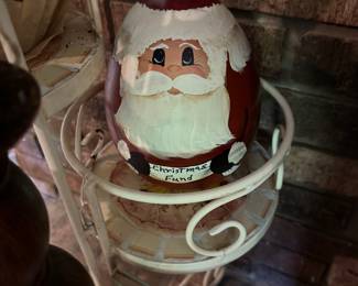 Handmade Wooden Santa Bank