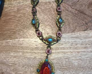 Czech Enamel Victorian Necklace