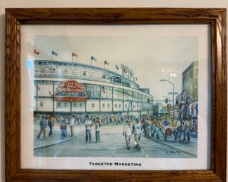 Vintage Targeted Market Framed Print of Wrigley Field