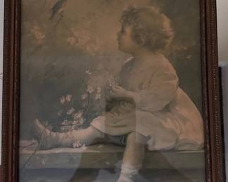 Antique Painted Portrait "Little High Buckles"