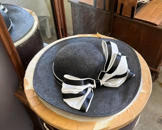 If the striking black and white color scheme is more your thing, take a look at this hat.
